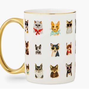 Rifle Paper Co. Porcelain Mug with Cat Pattern